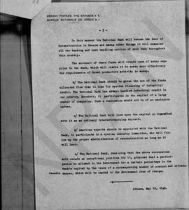 Alexander N. Diomedes: Memorandum regarding the National Bank of Greece, secret, Athens May 10, 1...