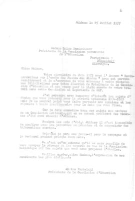 Επιστολή Ελμίνας Παντελάκη (Προέδρου της  Επιτροπής Εκπαίδευσης του Εθνικού Συμβουλίου Ελληνίδων)...