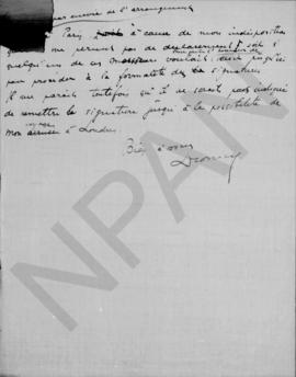 Επιστολή Αλέξανδρου Διομήδη προς τον P. Horsfal, Power and Traction Finance Company, Αθήνα 9 Ιανο...