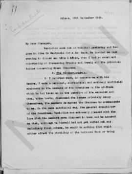 Αντίγραφο επιστολής του H.O.F. Finlayson προς τον O.E.Niemeyer, Αθήνα 18 Σεπτεμβρίου 1928 1