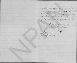 Επιστολή και δήλωση Δημητρίου Χαρδούπη, διευθυντή του δημοτκού σχολείου Σπετσών προς τον Αλέξανδρ...