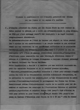 Επιστολή Ελμίνας Παντελάκη (Presidente de la Commission d'Education du Conseil National des Femme...