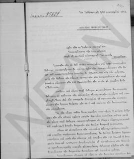 Επιστολή Αλέξανδρου Διομήδη προς Ιωάννη Βαλαωρίτη (Αντιπρόσωπον της Κυβερνήσεως παρά τη Διεθνεί Ο...