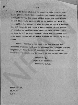 Letter of A. Diomedes to S. Stepahnopoulo minister of Co-ordination, Athens September 25, 1948 8