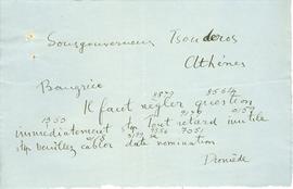 Τηλεγράφημα Εμμανουήλ Τσουδερού προς τον  Αλέξανδρο Διομήδη, 3 Ιουνίου 1929 3