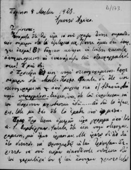 Επιστολή Εμμανουήλ Ρέπουλη προς Αλέξανδρο Διομήδη, Παρίσι 8 Μαρτίου 1923 1