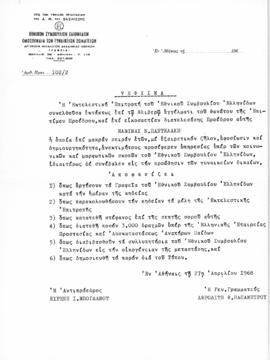 Ψήφισμα του Εθνικού Συμβουλίου Ελληνίδων (Ειρήνη Ι. Μπογδάνου, Αντπρόεδρος, Αφροδίτη Φ. Παπαμήτρο...