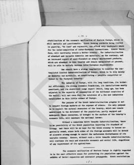 Some remarks on the requirements of the Greek economy dyring the coming years. Memorandum by Alex...