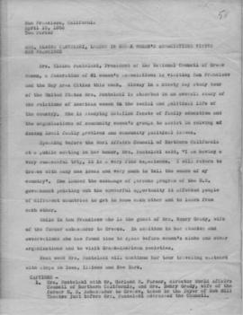 Tom Parker: Ανακοίνωση για την επίσκεψη της Ελμίνας Παντελάκη στο San Francisco της Καλιφόρνιας, ...