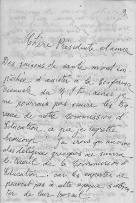 Επιστολή Ελμίνας Παντελάκη προς την Πρόεδρο και φίλη..., Αθήνα 1966 1