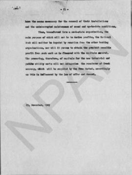 The reconstruction of Greece and its problems. Memo from Premier Alexander Diomede to Chief of EC...