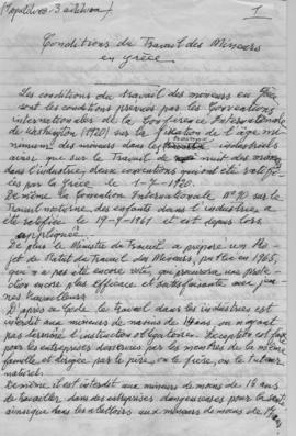 Ελμίνα Παντελάκη: Conditions du travail des mineurs en Grece 1