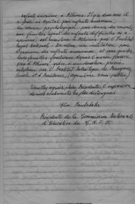 Επιστολή Ελμίνας Παντελάκη προς την arianne Growe-Partsh (Presidente de la Commission Permanente ...