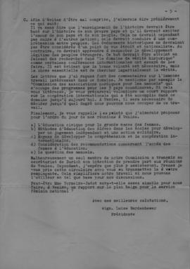 Επιστολή Luise Bardenhewer presidente (Conseil International des Femmes, Commission permanente de...
