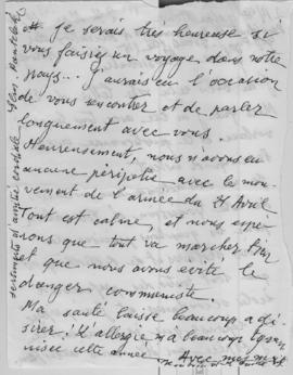 Επιστολή Ελμίνας Παντελάκη προς την Helga Steine (Presidente de la Commission d'Education du C.I....