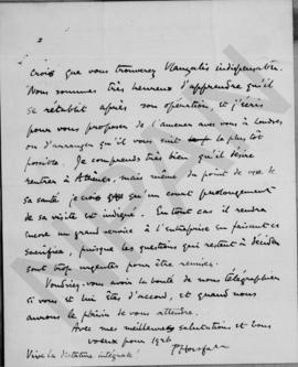 Επιστολή P. Horsfal, Power and Traction Finance Company προς τον Αλέξανδρο Διομήδη, Λονδίνο 7 Ιαν...