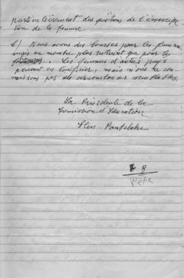 Elmine Pantelaki: Reponse de la Commission d' Education du Conseil National des Femmes Hellenes 3